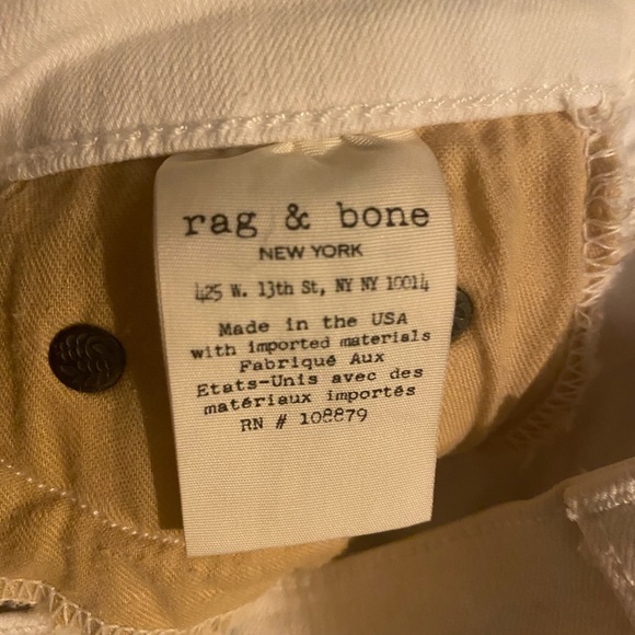 Rag and bone Nina high rise skinny jeans. White. Size 26. - Picture 6 of 8